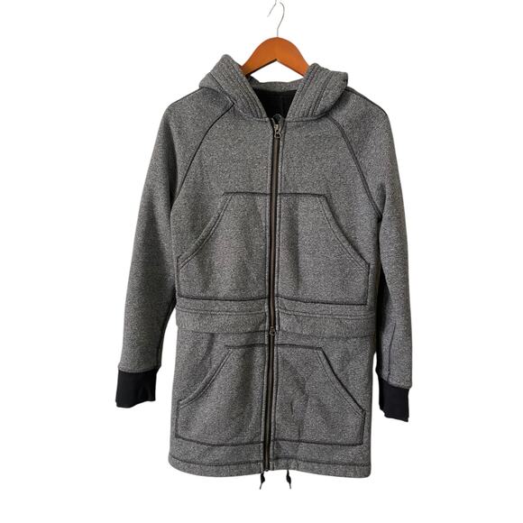 Lululemon Long & Short Of It Jacket US 4 Heathered Gray Black Coat Sweatshirt - Picture 6 of 16